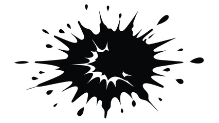 Ink Explosion Splatter on White Background.