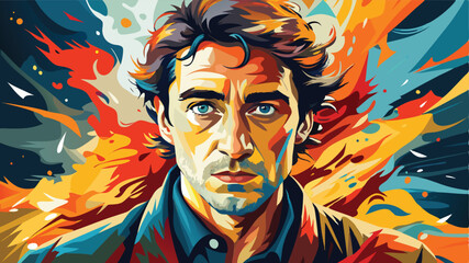 Oil Paint Burst With Thick Strokes.