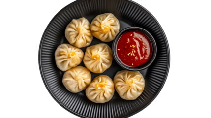 Steamed Dumplings with Soy Sauce and Green Onions