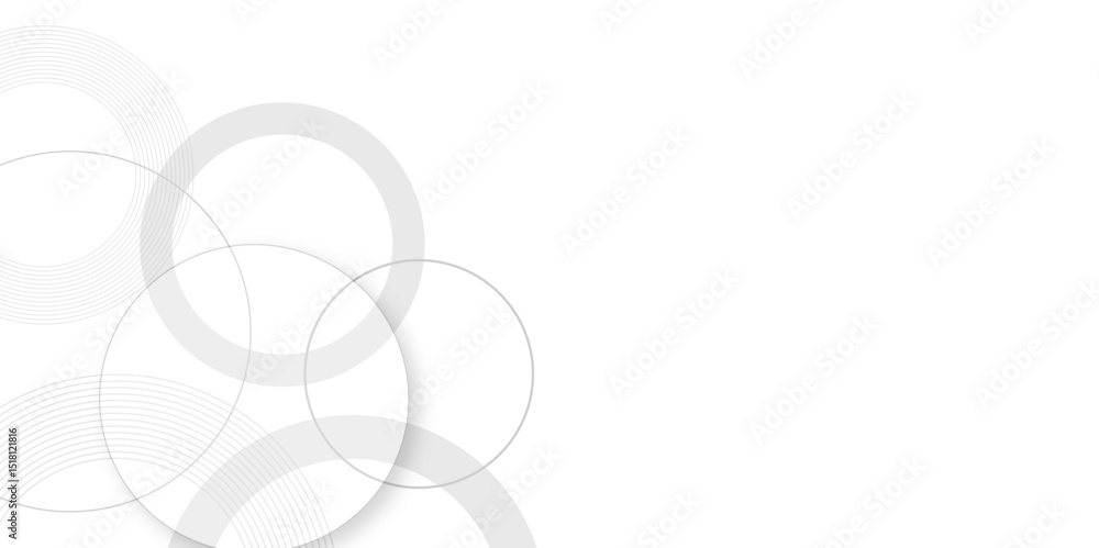 Poster modern white and gray circle gradient trendy background. grey abstract background geometry circle, d
