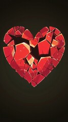 art piece depicting a heart composed of jagged