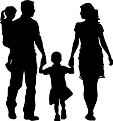 silhouette of a family