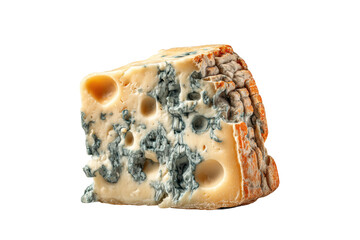 PNG Close-up of blue mold cheese with holes on a black background