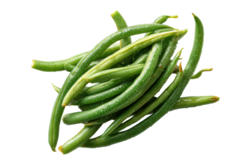 PNG Fresh green beans on black background
