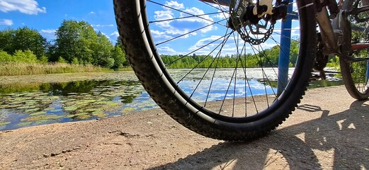 koło rowerowe mtb kolory opona woda tarcza rowerowa rower bike bikeride
