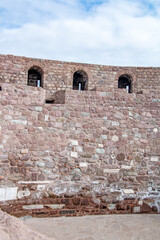 Ancient Stone Wall Architecture: Historical Masonry,  Fortification Texture,  Medieval Building Design