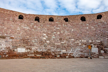 Ancient Fortress Wall: Historical Architecture, Stone Masonry, Exterior View