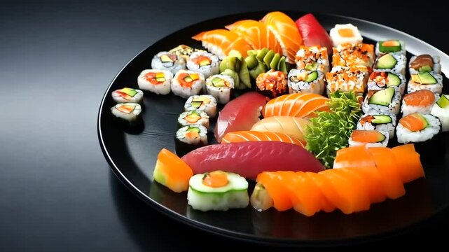 Assorted Japanese Sushi Platter Delicacies