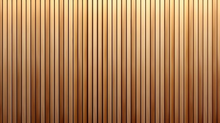 Obraz premium Vertical wooden slats form a seamless, modern wall with a warm, natural brown gradient and symmetrical lines, Minimalist home decor with slat.