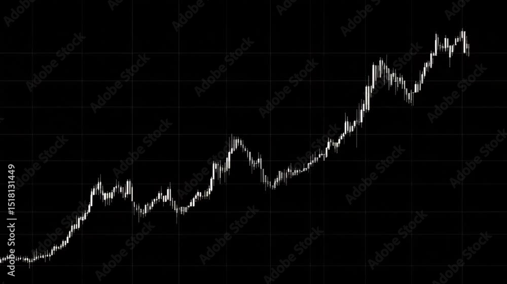 Poster tariffs and inflation concept ,financial chart analysis market growth and volatility trends in dynam