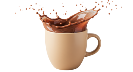 Isolated Chocolate Splash in Mug