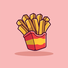 French fries food cartoon vector illustration