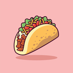 Taco mexican food cartoon vector illutration