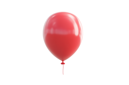A Single, Vibrant Red Balloon Floating in Isolation  isolated on transparent background , cutout	
