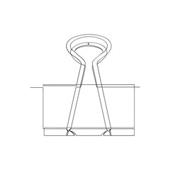 continuous line paper clip icon vector illustration