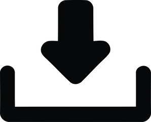Obraz premium Download Icon Vector. Flat style black symbol. Pictogram is isolated on a white background. Designed for web and software interfaces.