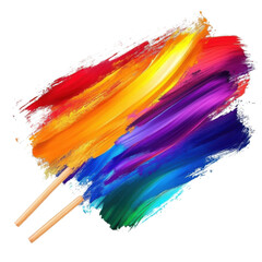 colorful oilpaint style on transparent background