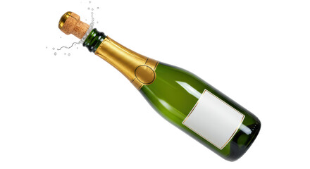 Isolated Champagne Bottle Popping