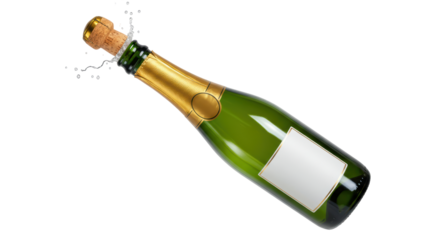 Isolated Champagne Bottle Popping