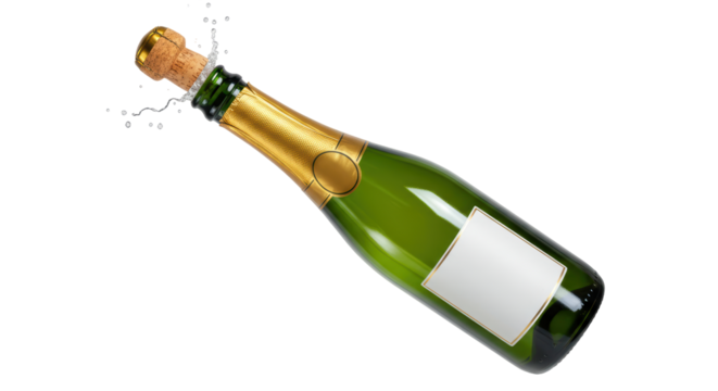 Isolated Champagne Bottle Popping