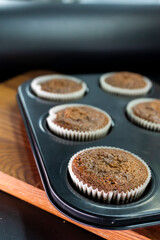 Chocolate muffins (Craving cake).Dessert. Food.