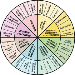 C-PTSD Symptoms Wheel, Emotion wheel