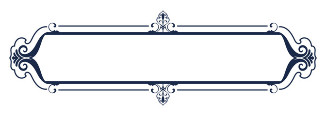 Blue frame, vintage Thai pattern, name tag for vintage text