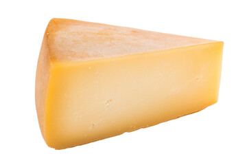  delicious and appetizing wedge of cheese isolated on white background