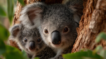 Tender Koala Parenting in Natural Habitat
