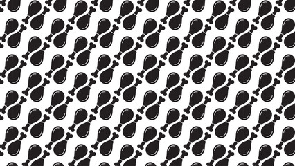 Elegant Gray Seamless Chicken Drumstick Outline Pattern for Versatile Design and Print Solutions