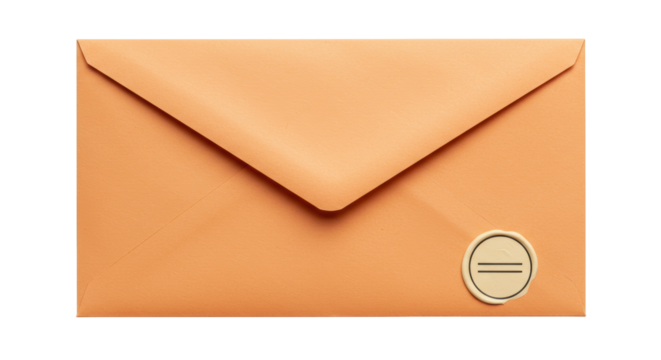 Isolated Peach Colored Envelope with Seal