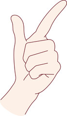 Illustration of a hand pointing index finger.