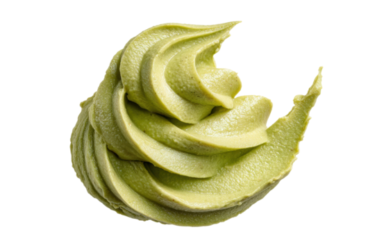 PNG Creamy swirl of matcha green tea ice cream against black background