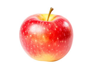 Red apple fruit closeup photography isolated on transparent PNG