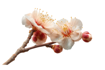 PNG Delicate peach blossoms on branch