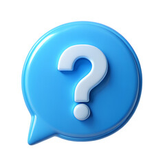 Blue question mark symbol for help and information icon