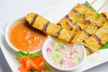 Thai Grilled Chicken Skewers with Dipping Sauces