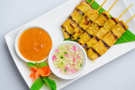 Thai Grilled Chicken Skewers with Dipping Sauces