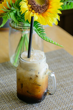 Thai Iced Tea, Coffee, and Green Tea in Mason Jars