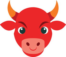 bull head icon clipart vector on transparent background 