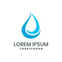 Abstract blue water drop logo