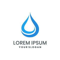 Modern blue water drop logo with swoosh abstract