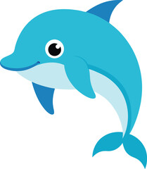 Obraz premium dolphin icon clipart vector on transparent background