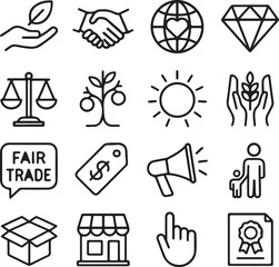 fair trade icon set
