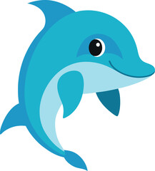 Fototapeta premium dolphin icon clipart vector on transparent background