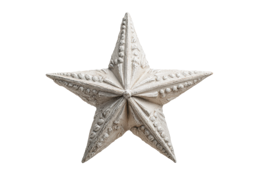PNG Textured white stone star ornament on black background