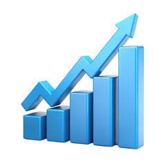 Business growth chart with upward arrow illustrating financial market success