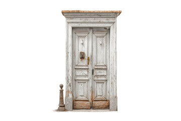 PNG Vintage weathered double door with ornate detailing and rusted hinges