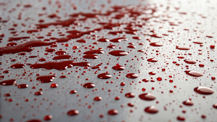 red blood splatter on floor