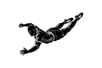 Obraz premium Fantasy Football Player Silhouette Set Game Action Clipart